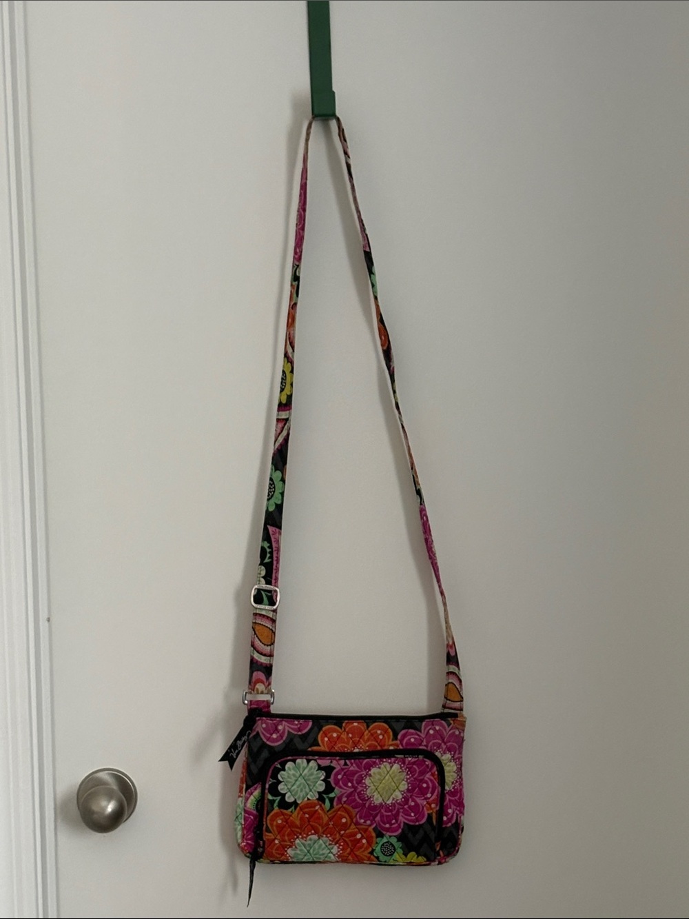 Vera Bradley Black Multi Floral Quilted Crossbody